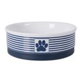 Design Imports 6 x 2 in. Paw Patch Stripe Pet BowlNautical Blue Medium CAMZ37264